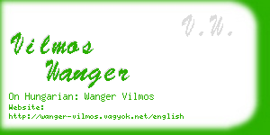 vilmos wanger business card